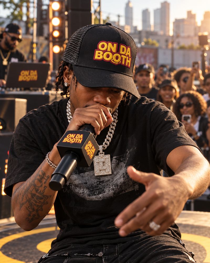 Artist wearing the Black Cap